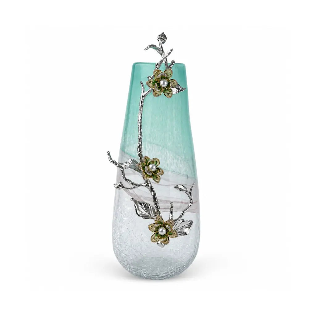 Seagreen Glass Flower Vase